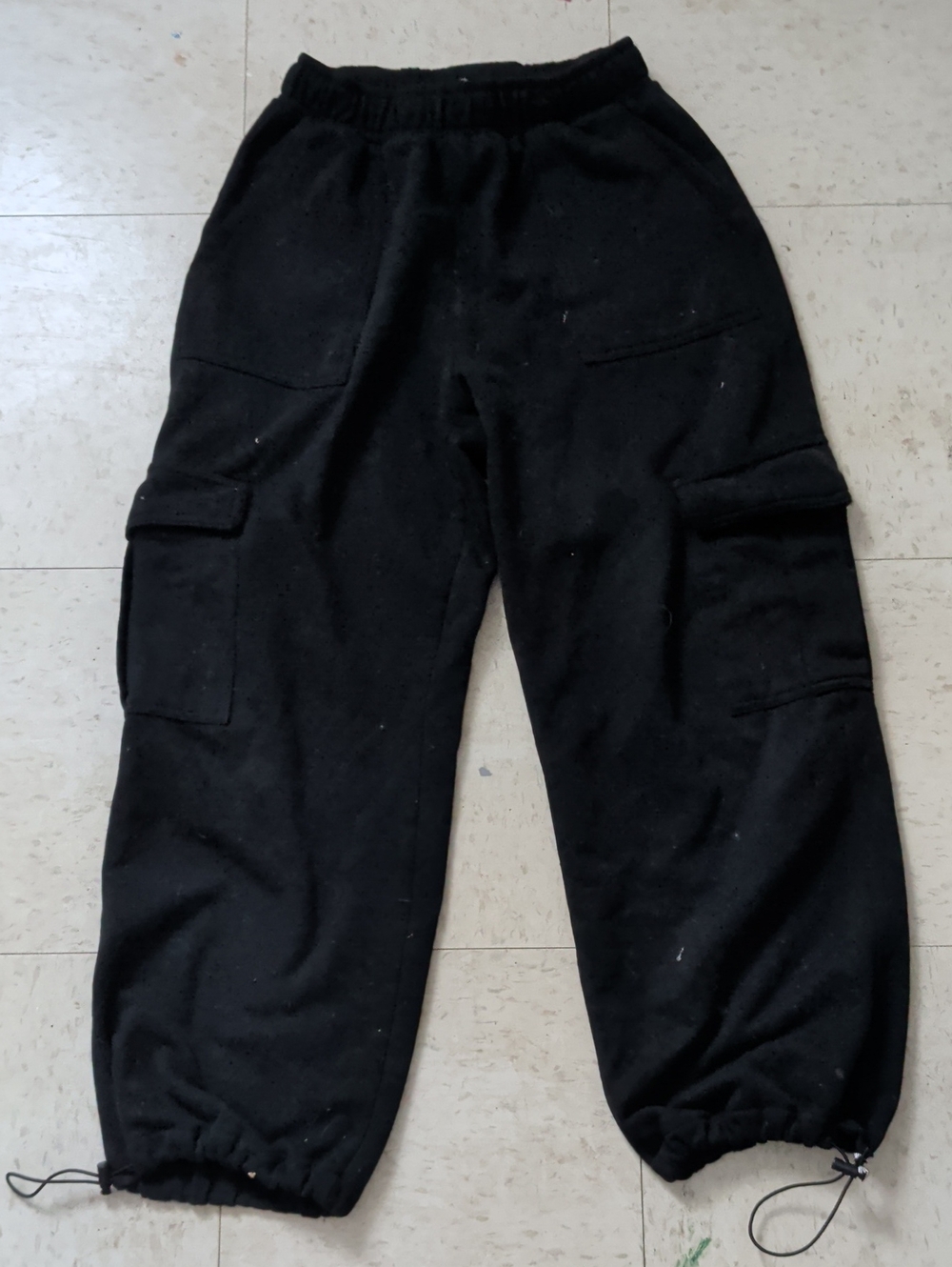 Forever 21 Black Cargo Sweatpants with Drawstring Hem